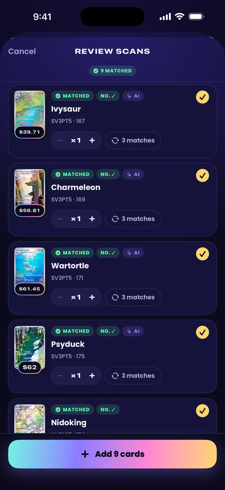 Upsleeve · Scan, price & grade your cards